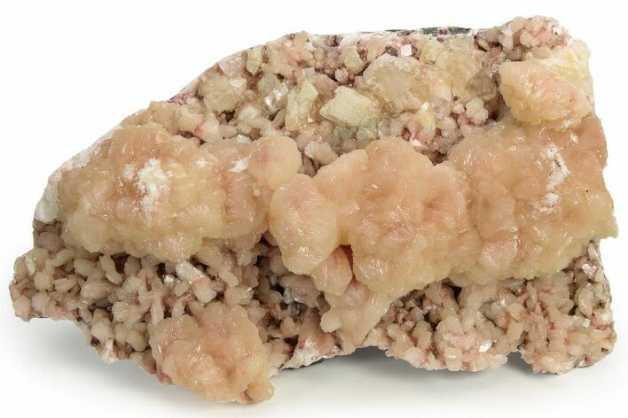 Pink-Peach Stilbite and Calcite Crystal Association - India #176837